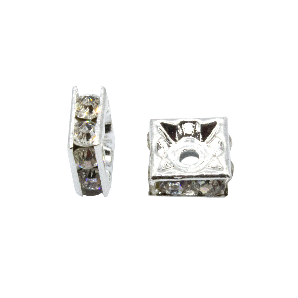 Spacers, Rhinestone Rondelle Spacer, Alloy, Available in Multiple Colours, Shapes & Sizes - 100pcs per bag