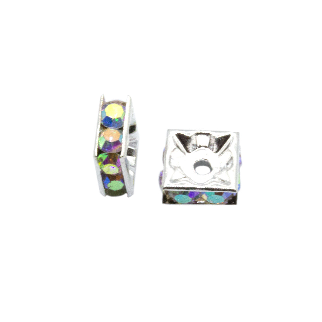 Spacers, Rhinestone Rondelle Spacer, Alloy, Available in Multiple Colours, Shapes & Sizes - 100pcs per bag