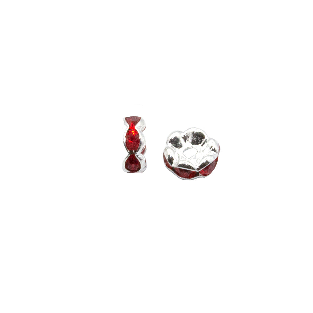 Spacers, Multi-Colour Rhinestone Rondelle Spacer, Alloy, Available in Multiple Colours, Shapes & Sizes - 100pc per bag