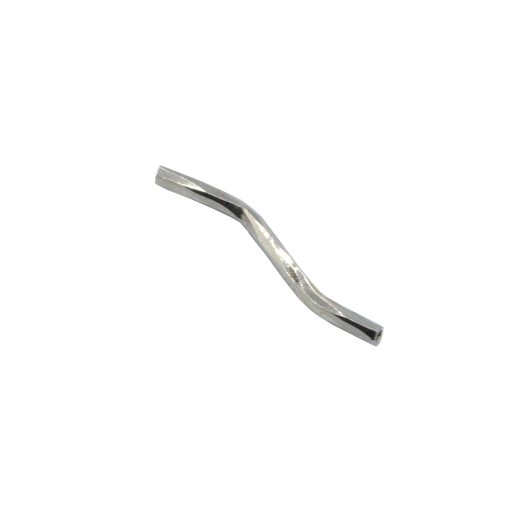 Spacers, S Shaped Faceted Tube Spacer, Antique Silver, Alloy, 18mm x 1mm, Sold Per pkg of 15