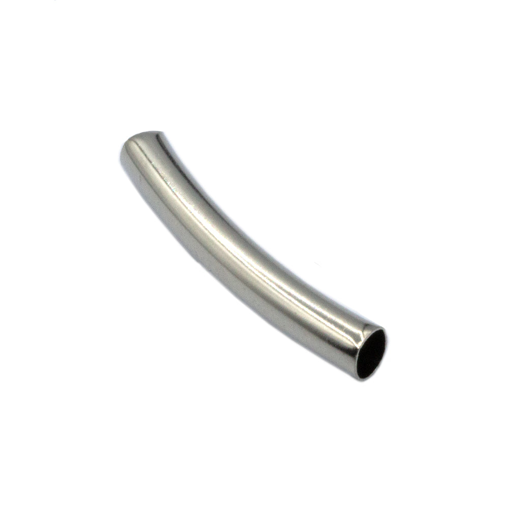 Spacers, Slightly Curved Plain Tube Spacer, Antique Silver, Alloy, 5mm x 32mm, Sold Per pkg of 6