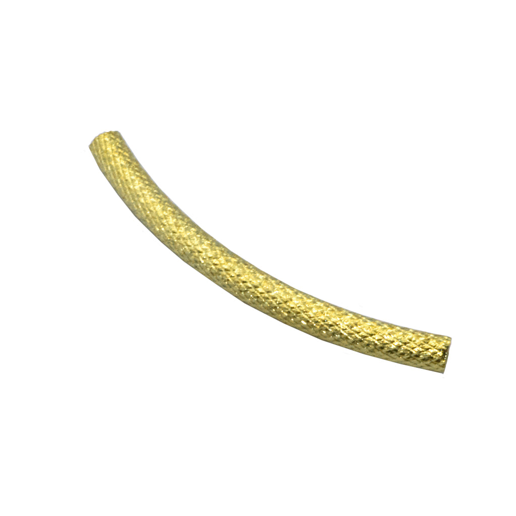 Spacers, Curved Scaled Tube Spacer, Bright Gold, Alloy, 30.5mm x 2.5mm, Sold Per pkg of 8