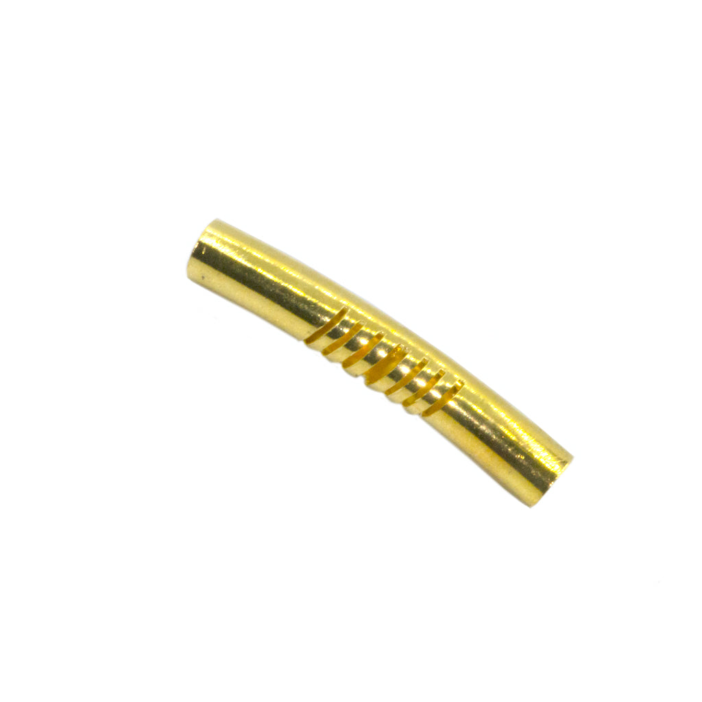 Spacers, Lined Tube Spacer, Gold, Alloy, 32mm x 5mm, Sold Per pkg of 6