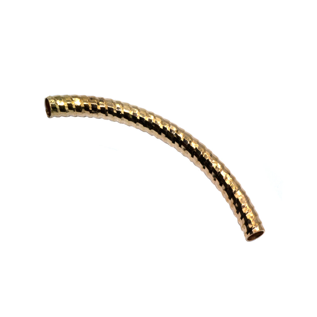 Spacers, Spiral Curved Tube Spacer, Rose Gold, Alloy, 45mm x 4mm, Sold Per pkg of 6
