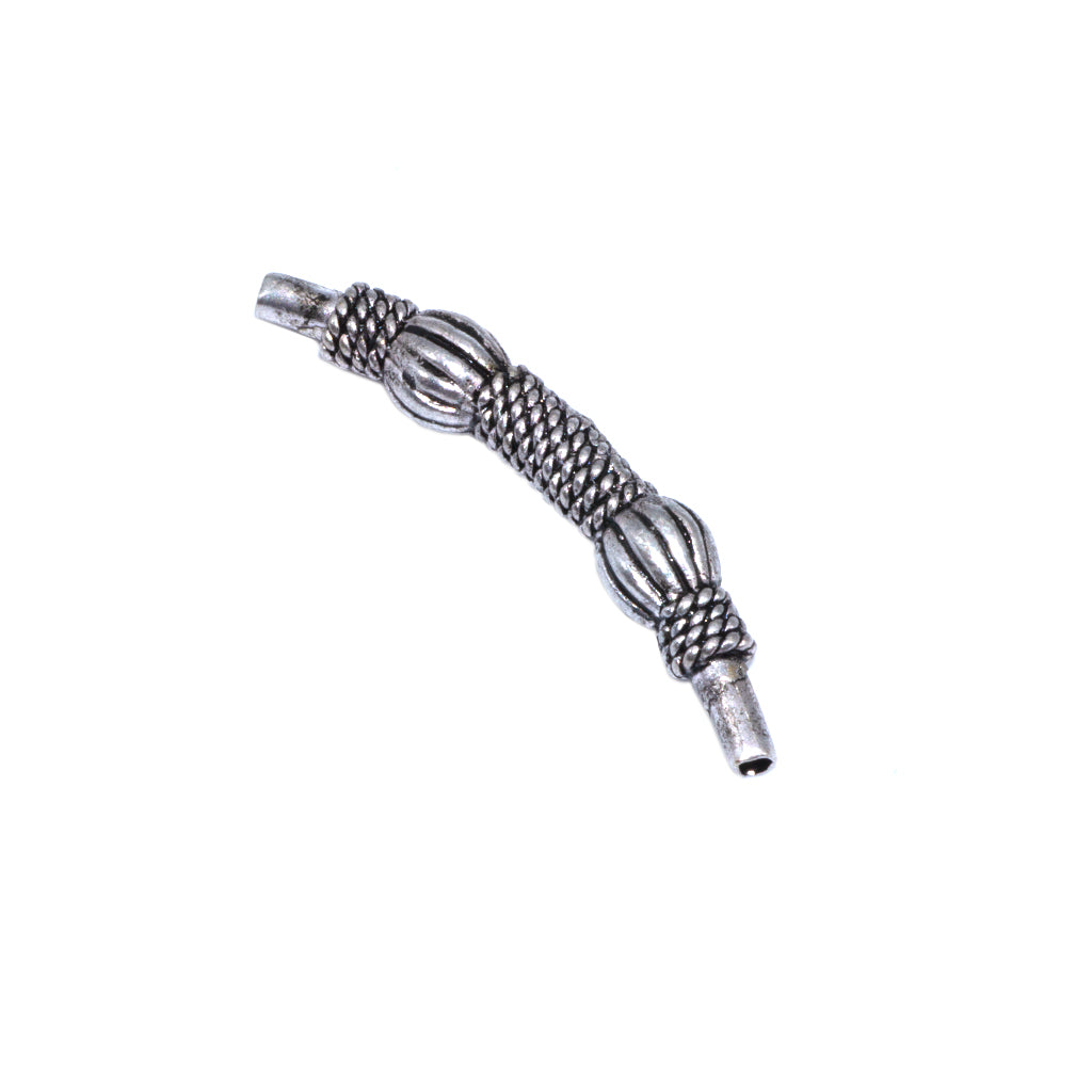Spacers, Rope Tube Spacer, Silver, Alloy, 40mm x 5mm Sold Per pkg of 6