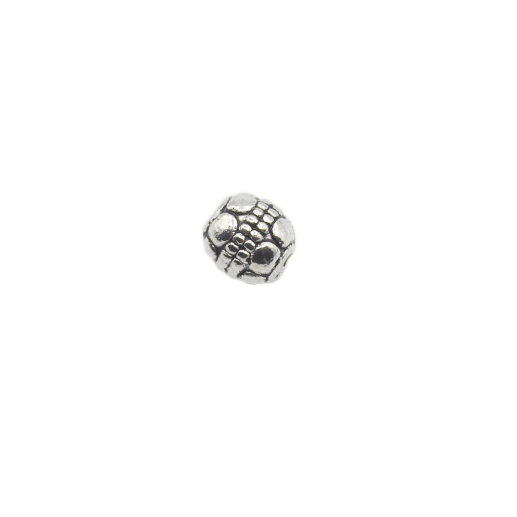 Spacer, Dotted Bead, Silver, Alloy, 6mm x 5mm, Sold Per pkg of 12