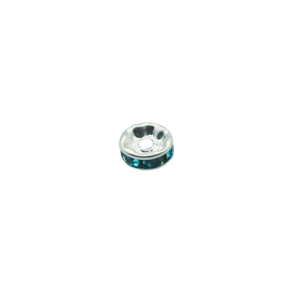 Spacers, Multi-Colour Rhinestone Rondelle Spacer, Alloy, Available in Multiple Colours, Shapes & Sizes - 100pc per bag