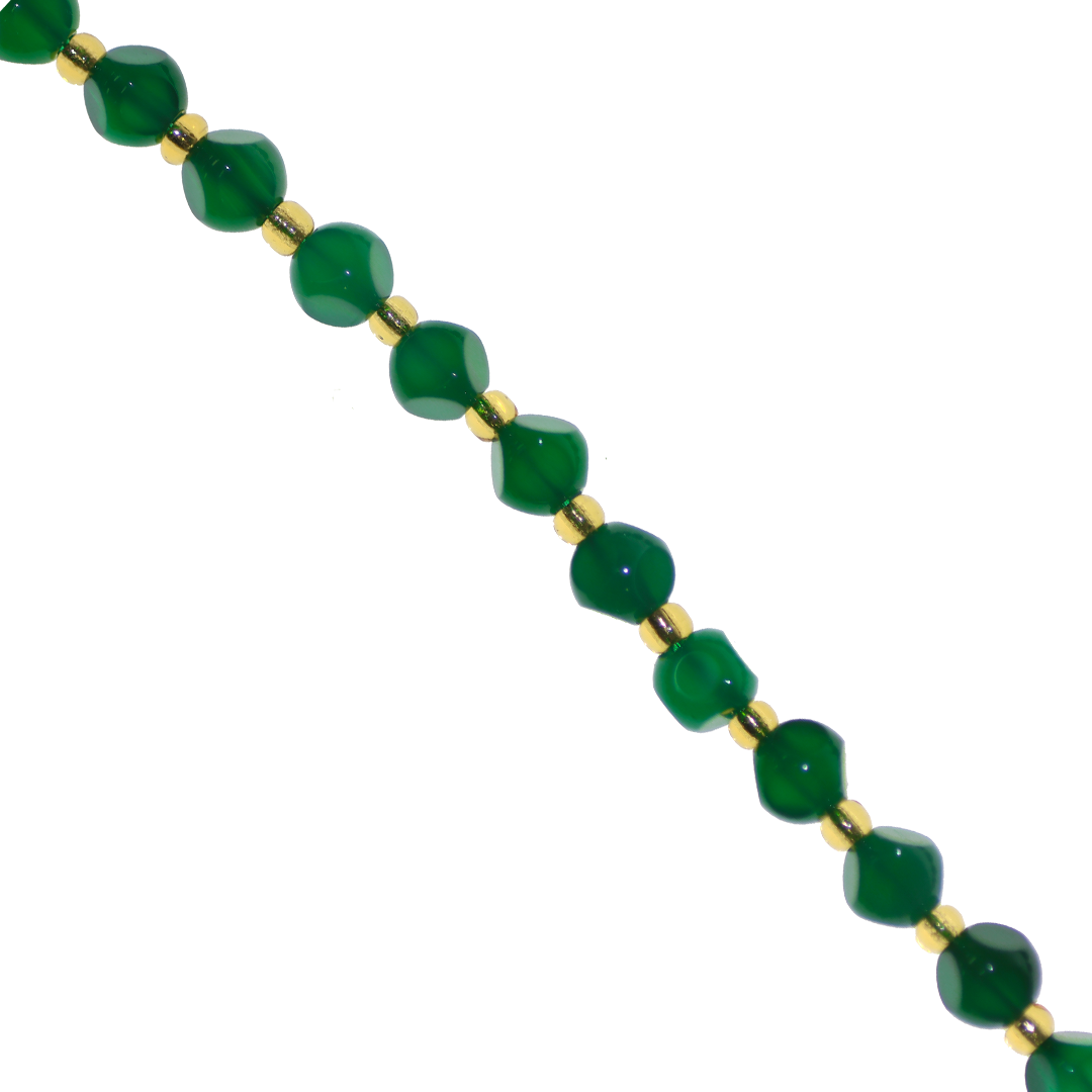 Dice Gemstones with Gold Spacer Bead, 6mm, Available in Various Gemstones