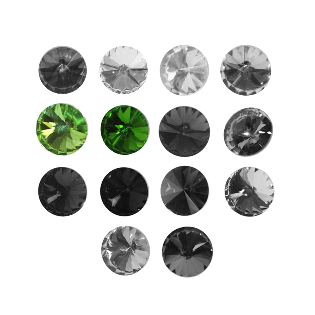 Rivoli Glass Rhinestone, Round, Sold Per pkg of 4, Available in Multiple Colours and Sizes