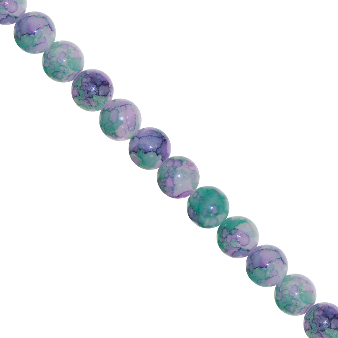 Marble Style Glass Beads, Opaque, 6mm, Approx 130 pcs per strand, Available in Multiple Colours