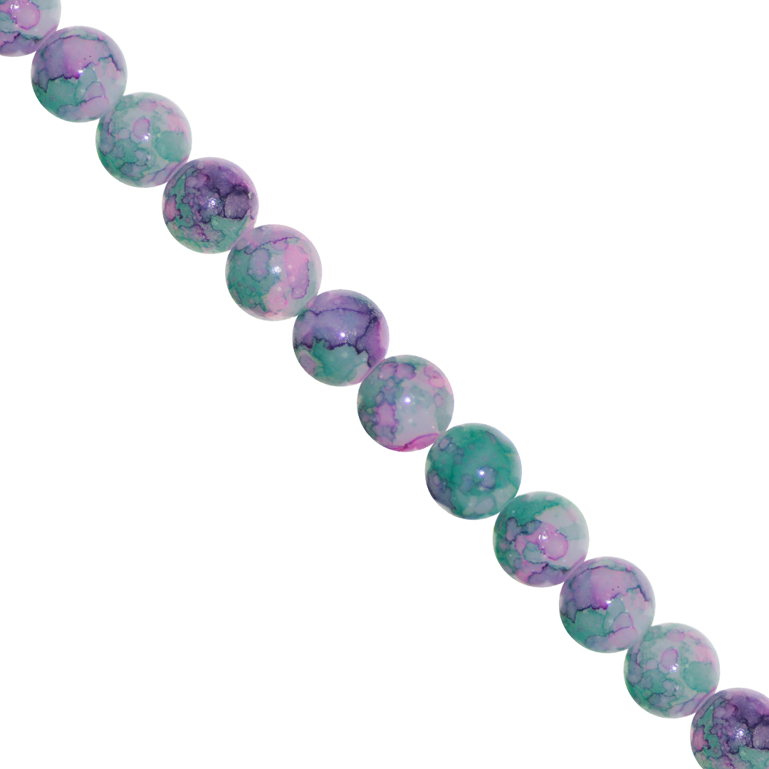 Marble Style Glass Beads, Opaque, 8mm, Approx 90 pcs per strand, Available in Multiple Colours