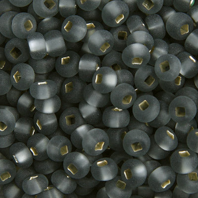 Czech 6/0-Silver Lined Grey Matte (40)