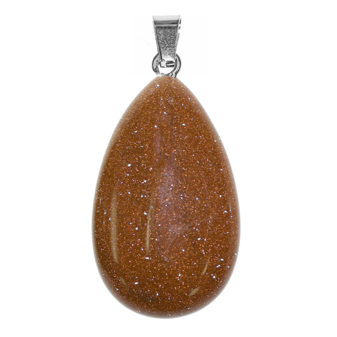 Teardrop Stone Pendant, Approx 38mm x 24mm, Available in Multiple Semi-Precious Stones - 1 pc