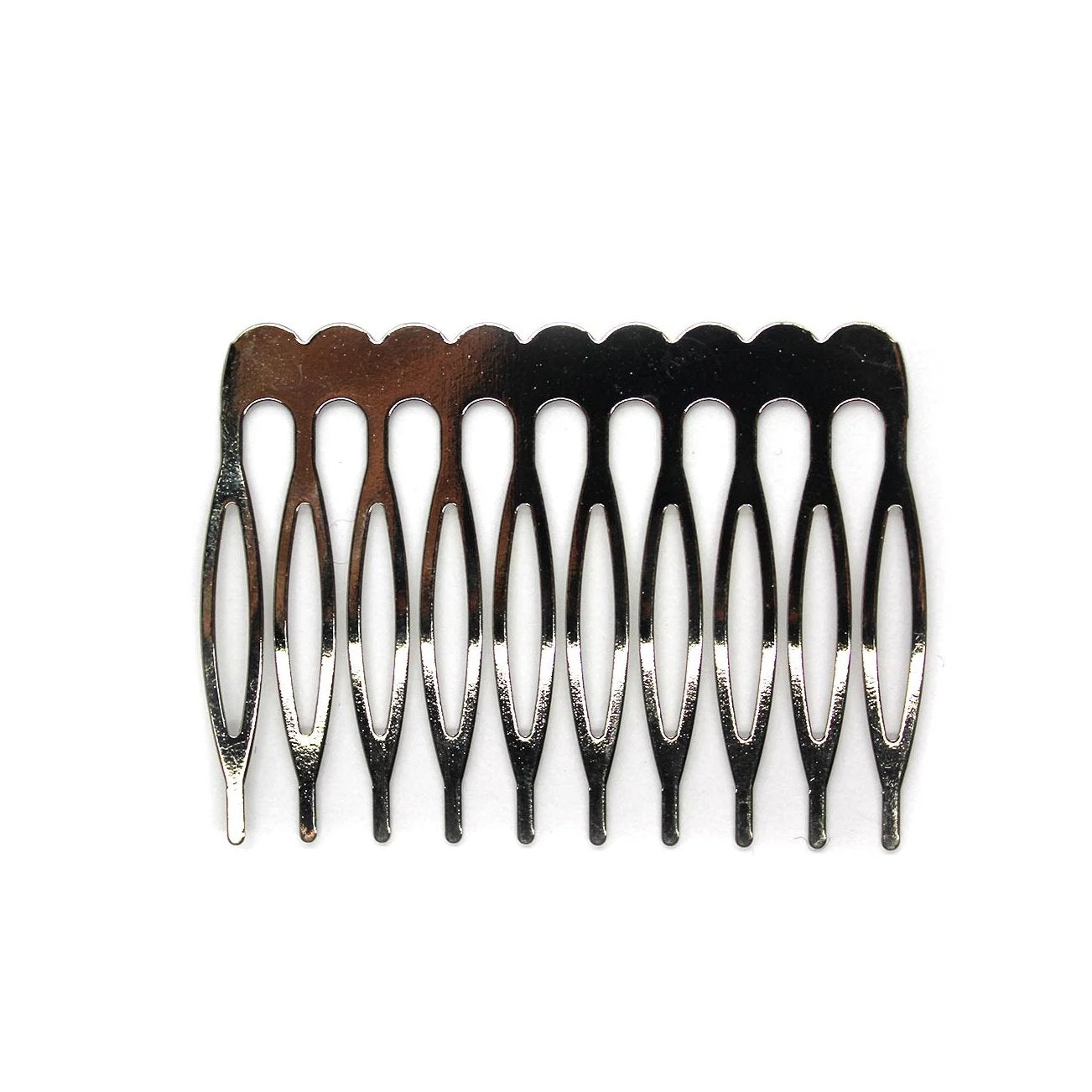 Hair Comb, Silver Alloy, 54mm X 40mm, 3pcs