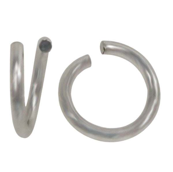 Jump Rings, Rhodium Plated on Sterling Silver, 7mm, 18 Gauge, Sold Per pkg of 4