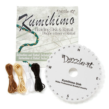 Kumihimo Disk - Round Braid w/ Rattail (4 colors) - 15cm-2.5cm Hole 8yds