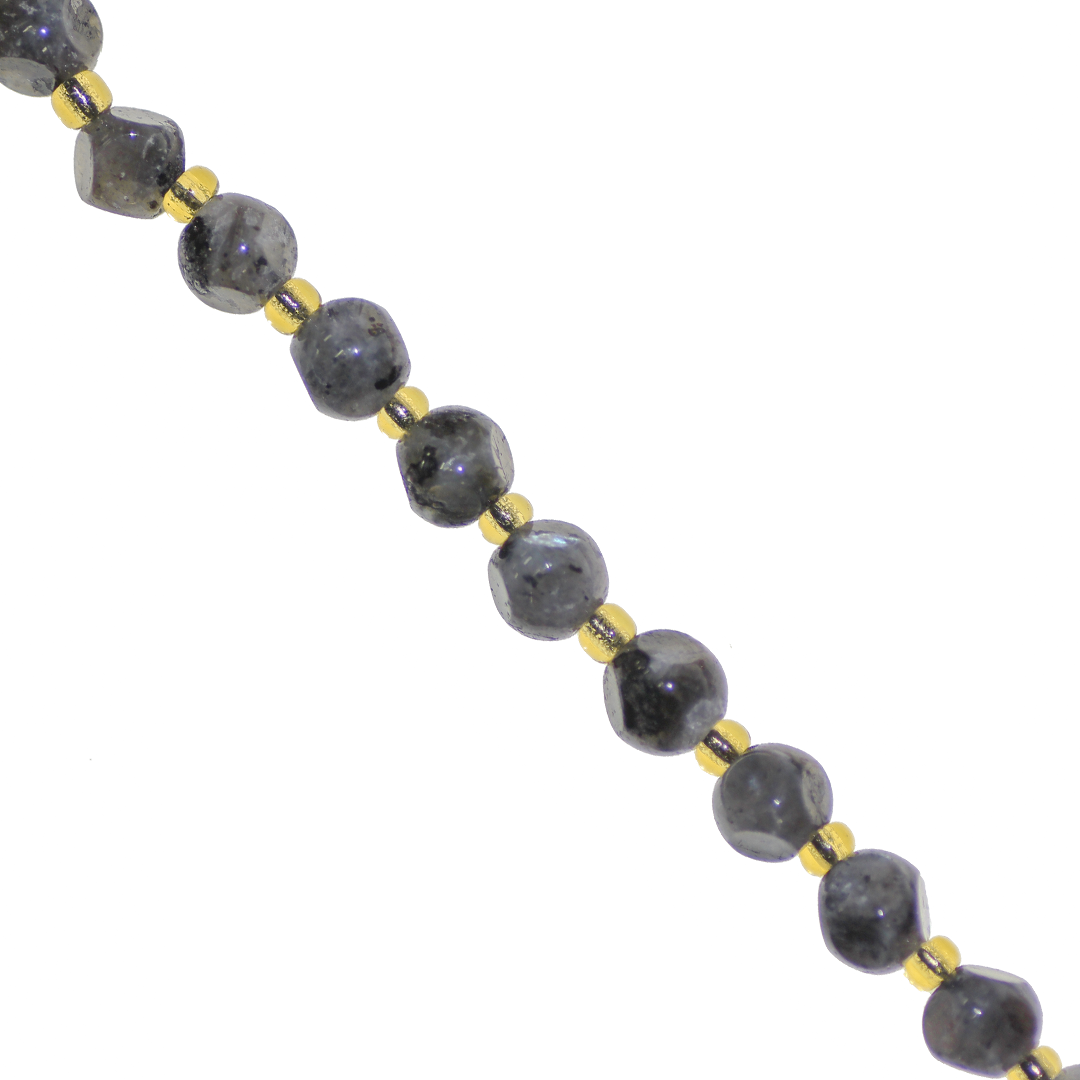 Dice Gemstones with Gold Spacer Bead, 6mm, Available in Various Gemstones