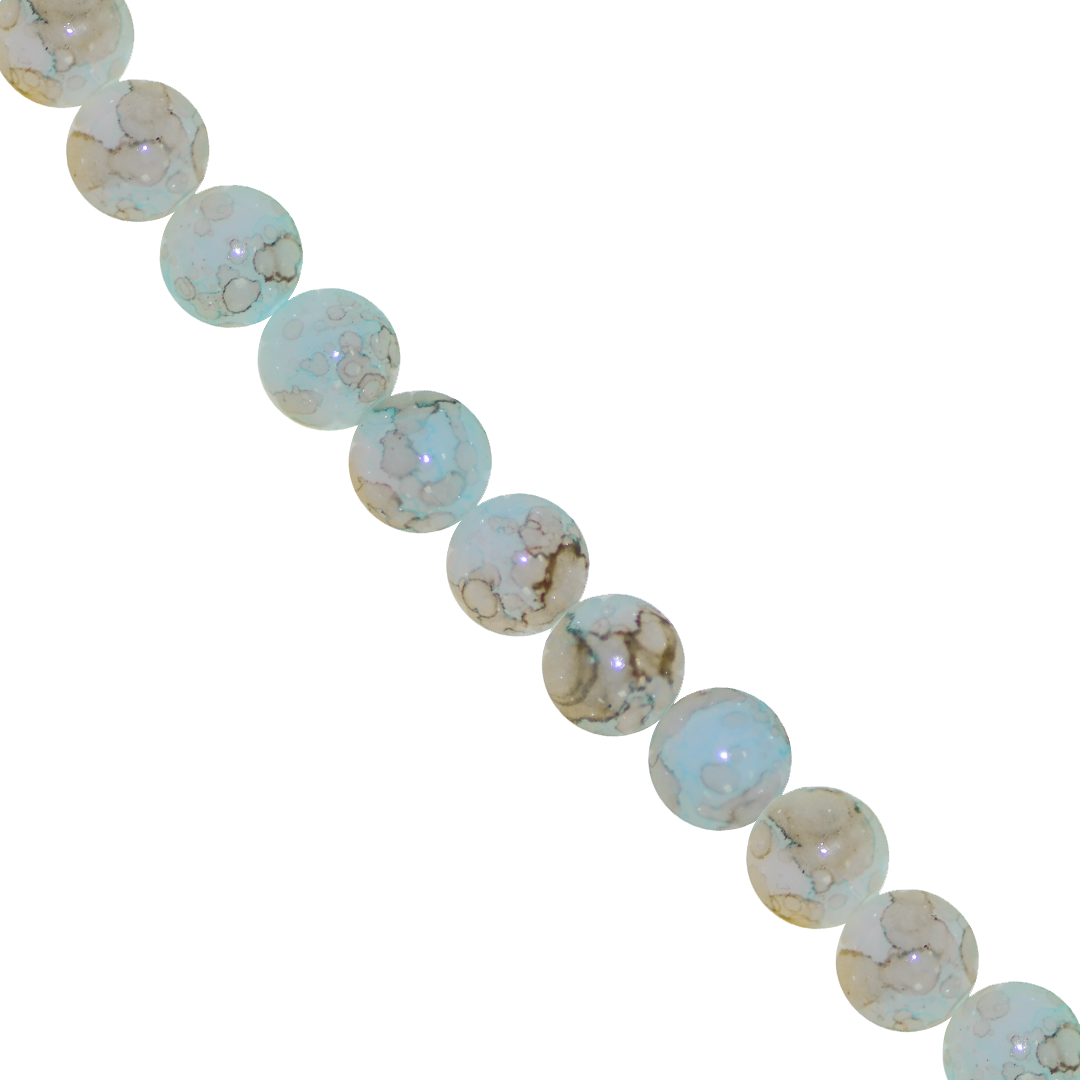 Marble Style Glass Beads, Opaque, 8mm, Approx 90 pcs per strand, Available in Multiple Colours