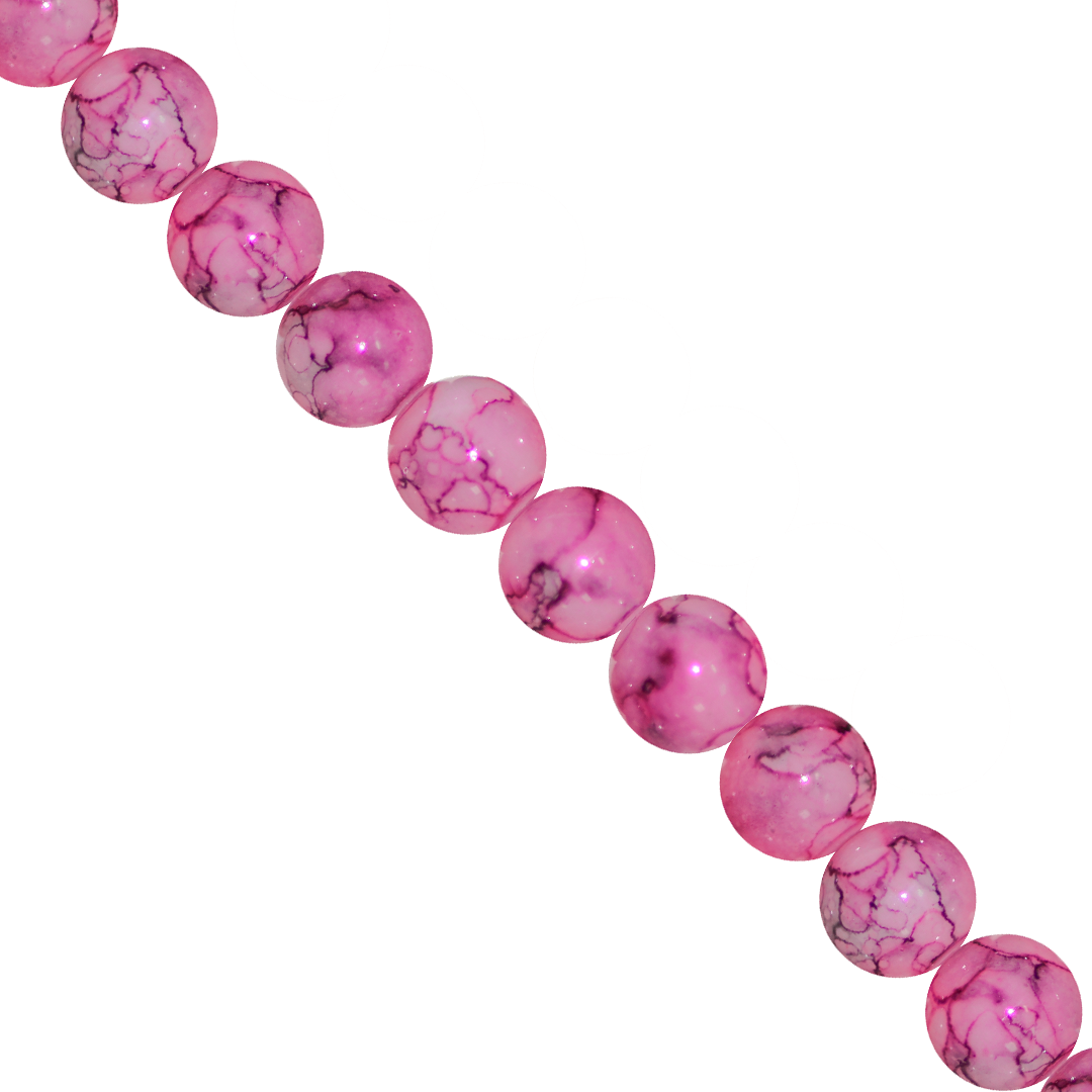 Marble Style Glass Beads, Opaque, 6mm, Approx 130 pcs per strand, Available in Multiple Colours