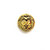 Lion Head Spacer Bead, Gold-Plated, 13mm x 13mm, 1pc