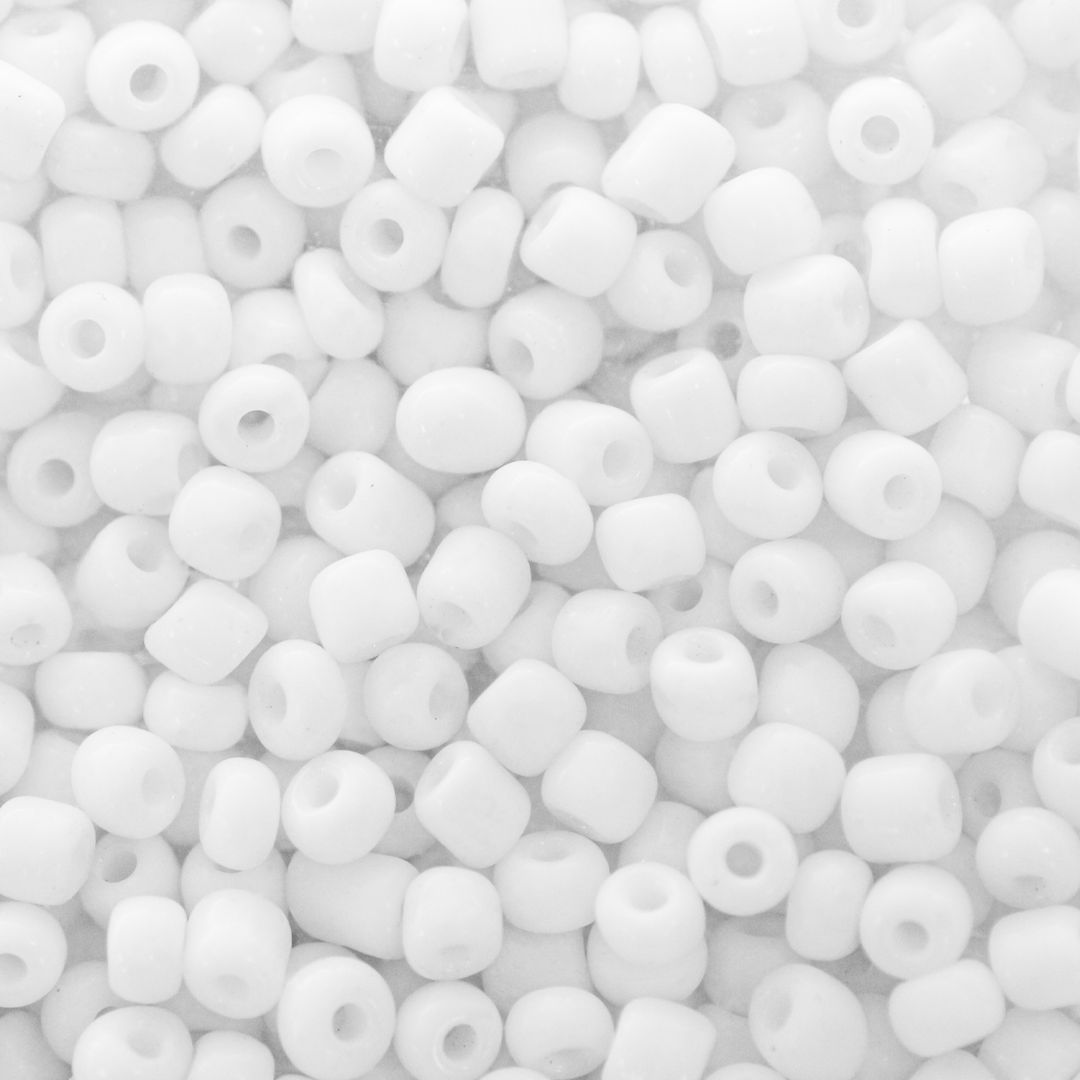 Seed Bead Bulk Bags - 6/0 - White Opaque Matte - 448g/6,000 pcs