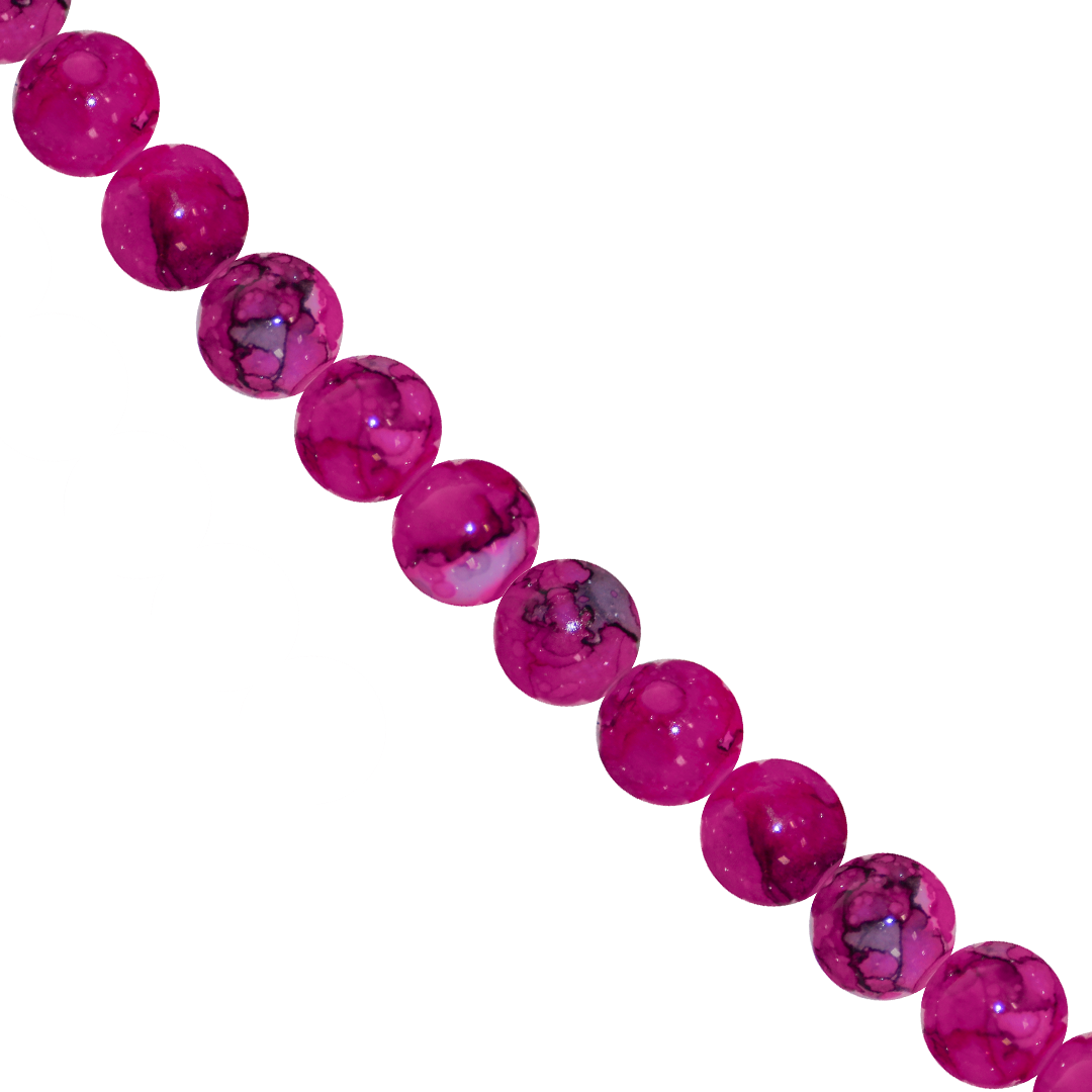 Marble Style Glass Beads, Opaque, 8mm, Approx 90 pcs per strand, Available in Multiple Colours