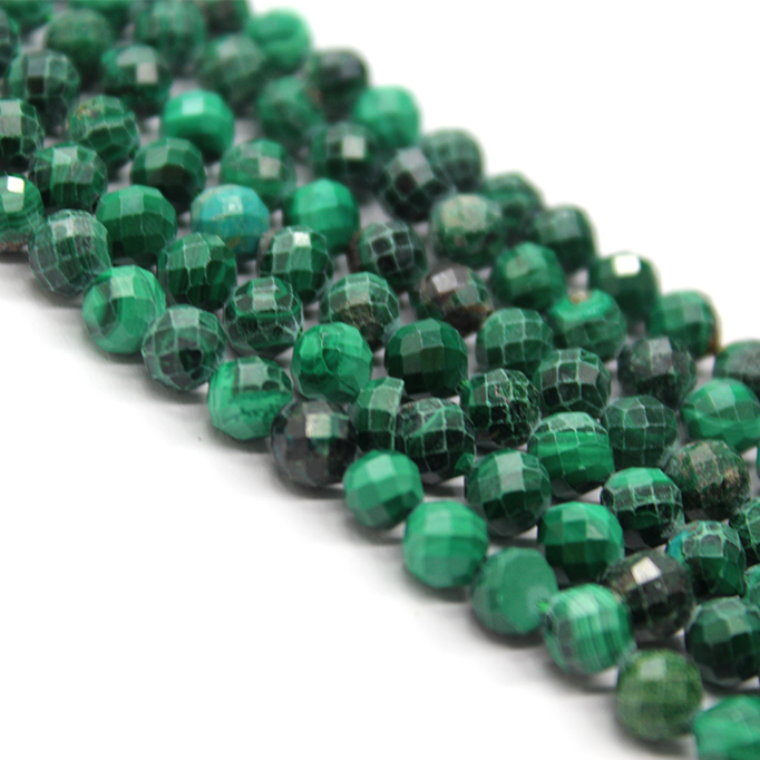 Faceted Malachite, Semi-Precious Stone, Available in 2 Sizes