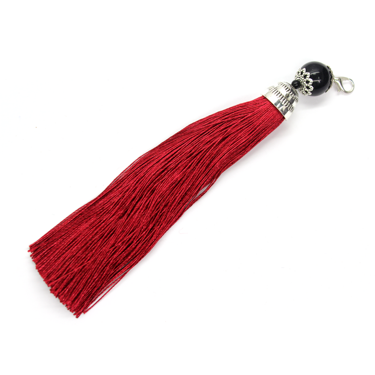 Tassels, Silk Fringe thread with Lobster Clasp, 6 inch, 1pc, Available in 13 colors