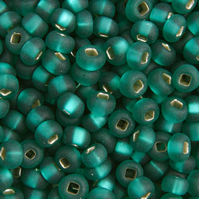 Czech 6/0- Silver Lined Matte Teal Green (30)