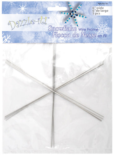 Dazzle It - Snowflake Wire Frame, 21 gauge, 6 inches, 5pcs