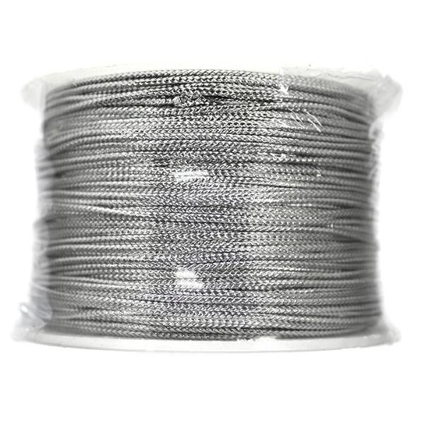 Nylon Beading Cord, China, Metallic Silver, 1.5mm, ~ 100 yards