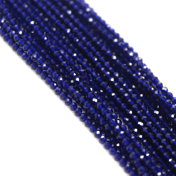 Faceted Midnight Blue Jade, Semi-Precious Stone, 2mm, 208 pcs per strand