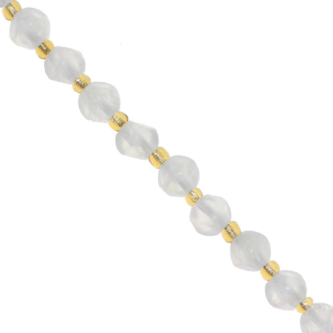 Dice Gemstones with Gold Spacer Bead, 6mm, Available in Various Gemstones
