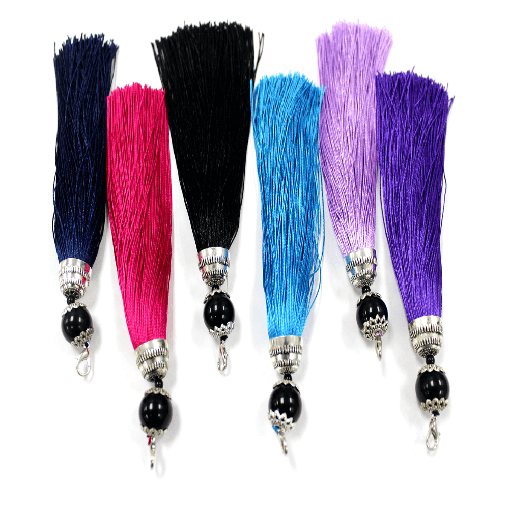 Tassels, Silk Fringe thread with Lobster Clasp, 6 inch, 1pc, Available in 13 colors