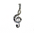 Pendant, Music Note, Stainless Steel, 52mm x 17mm X 2mm, Sold Per pkg of 1