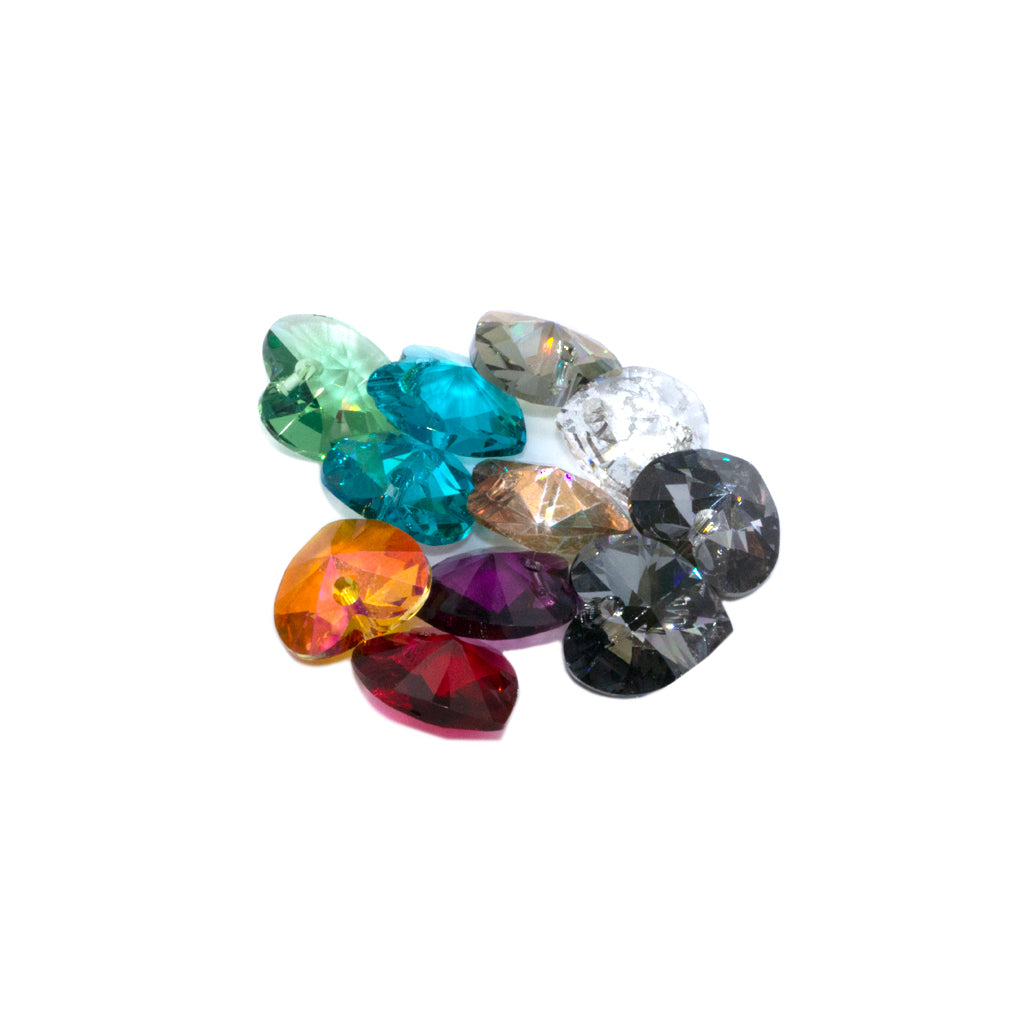 Swarovski Pendants, Heart (6228), 14.4mm x 14mm, 3 pcs per bag, Available in 27 Colours