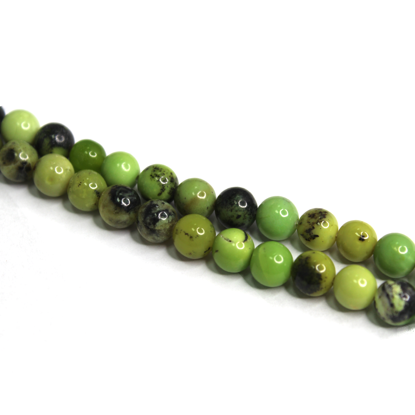 Natural Green Chrysoprase Australian Jade, Semi-Precious Stone, 8mm, 52 pcs per strand