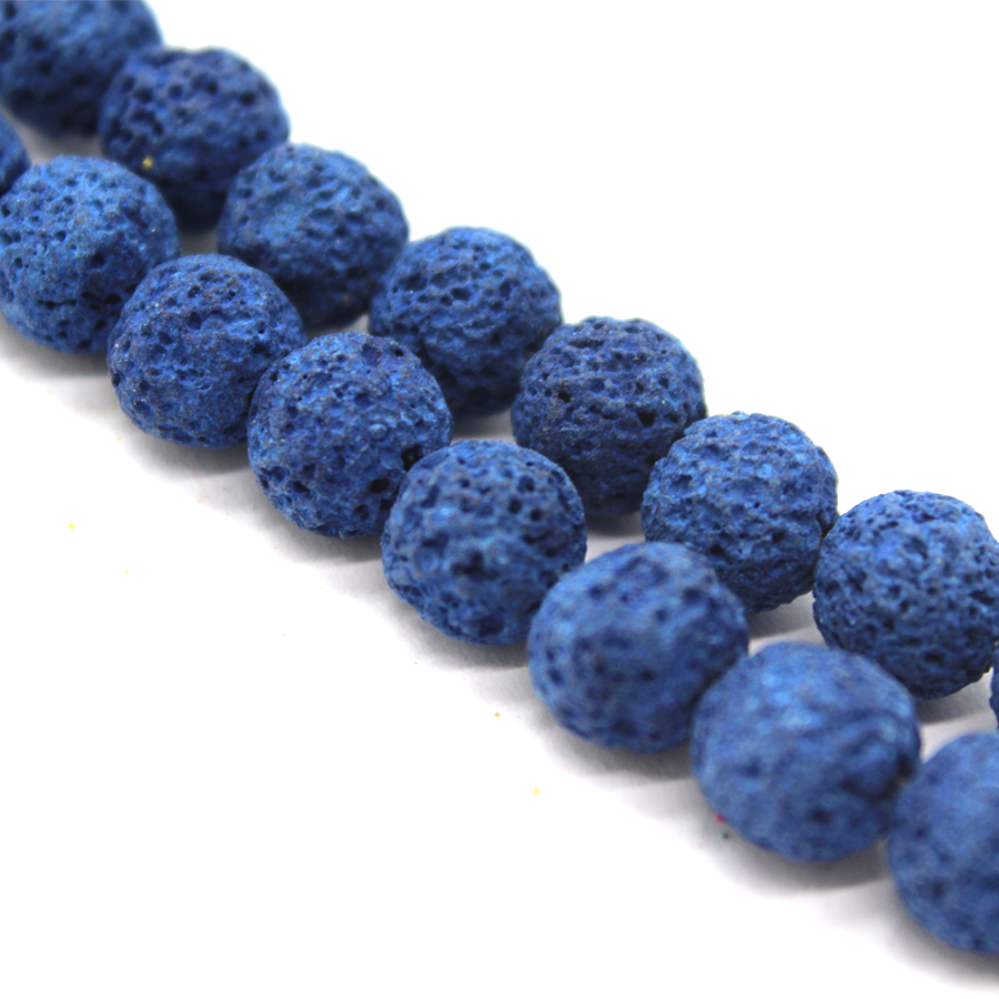Navy Lava Stone, Semi-Precious Stone, 6mm, 60 pcs per strand