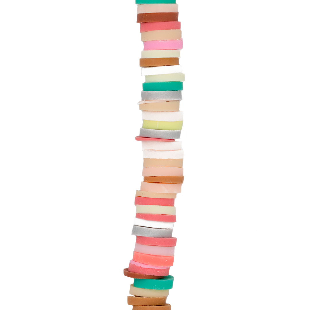 Heishi Beads, Flat Disk Polymer Clay Beads, 6mm, Available in Multiple Colours