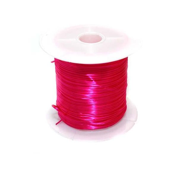 Crystal Tec Elastic Bead Cord, Neon Pink, 0.5mm, ~ 8 yards