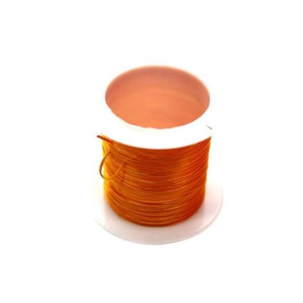 Crystal Tec Elastic Bead Cord, Orange, 0.5mm, ~ 8 yards