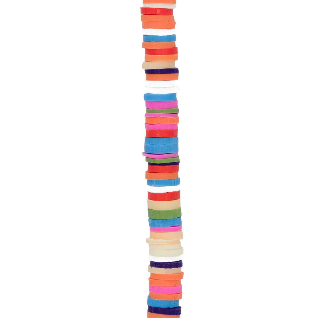 Heishi Beads, Flat Disk Polymer Clay Beads, 6mm, Available in Multiple Colours