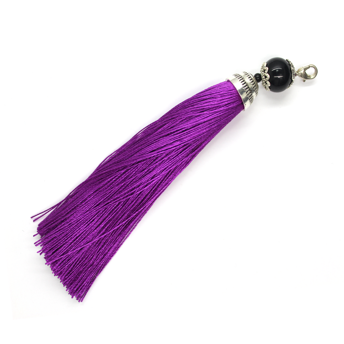 Tassels, Silk Fringe thread with Lobster Clasp, 6 inch, 1pc, Available in 13 colors