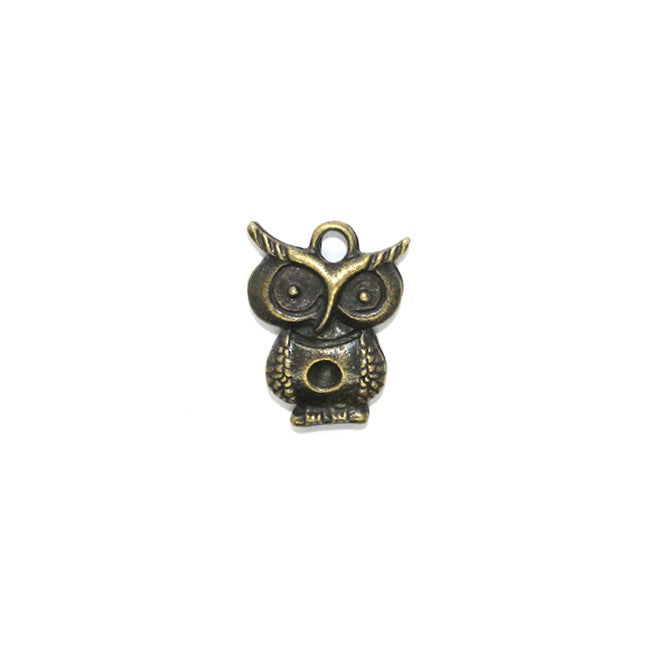 Charms, Chubby Owl, Bronze, Alloy, 20mm X 15mm X 3mm, Sold Per pkg of 6