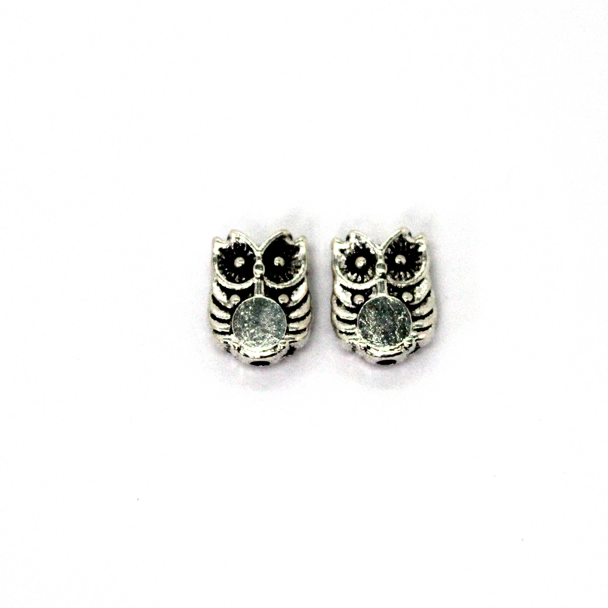 Spacers, Small Double-Sided Owl Bead Spacer, Antique Silver, Alloy, 10mm X 8mm, 10pcs