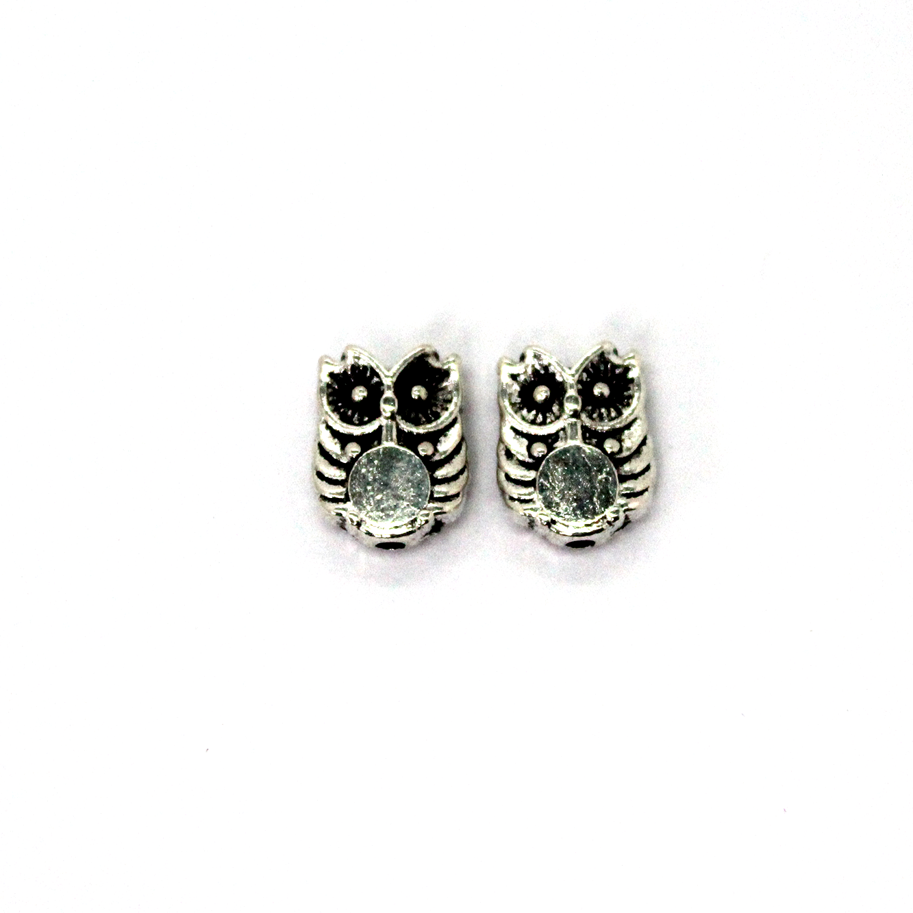 Spacers, Small Double-Sided Owl Bead Spacer, Antique Silver, Alloy, 10mm X 8mm, 10pcs