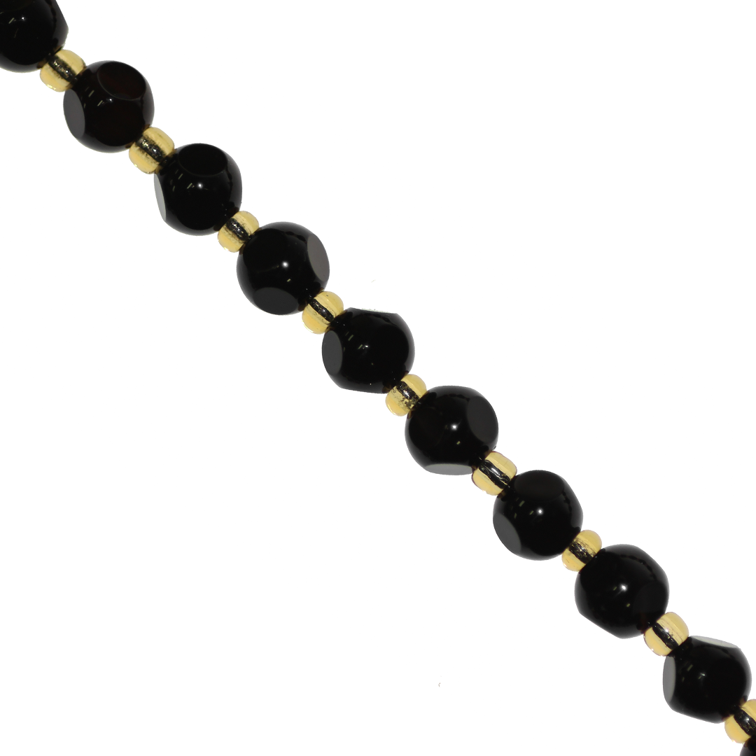 Dice Gemstones with Gold Spacer Bead, 6mm, Available in Various Gemstones