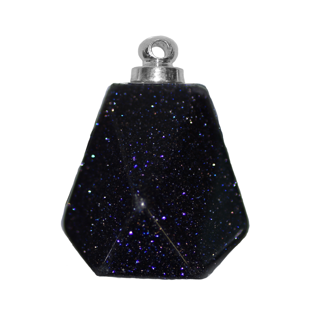 Faceted Polygon Stone Pendant, 25mm x 18mm, Available in Multiple Semi-Precious Stones - 1 pc