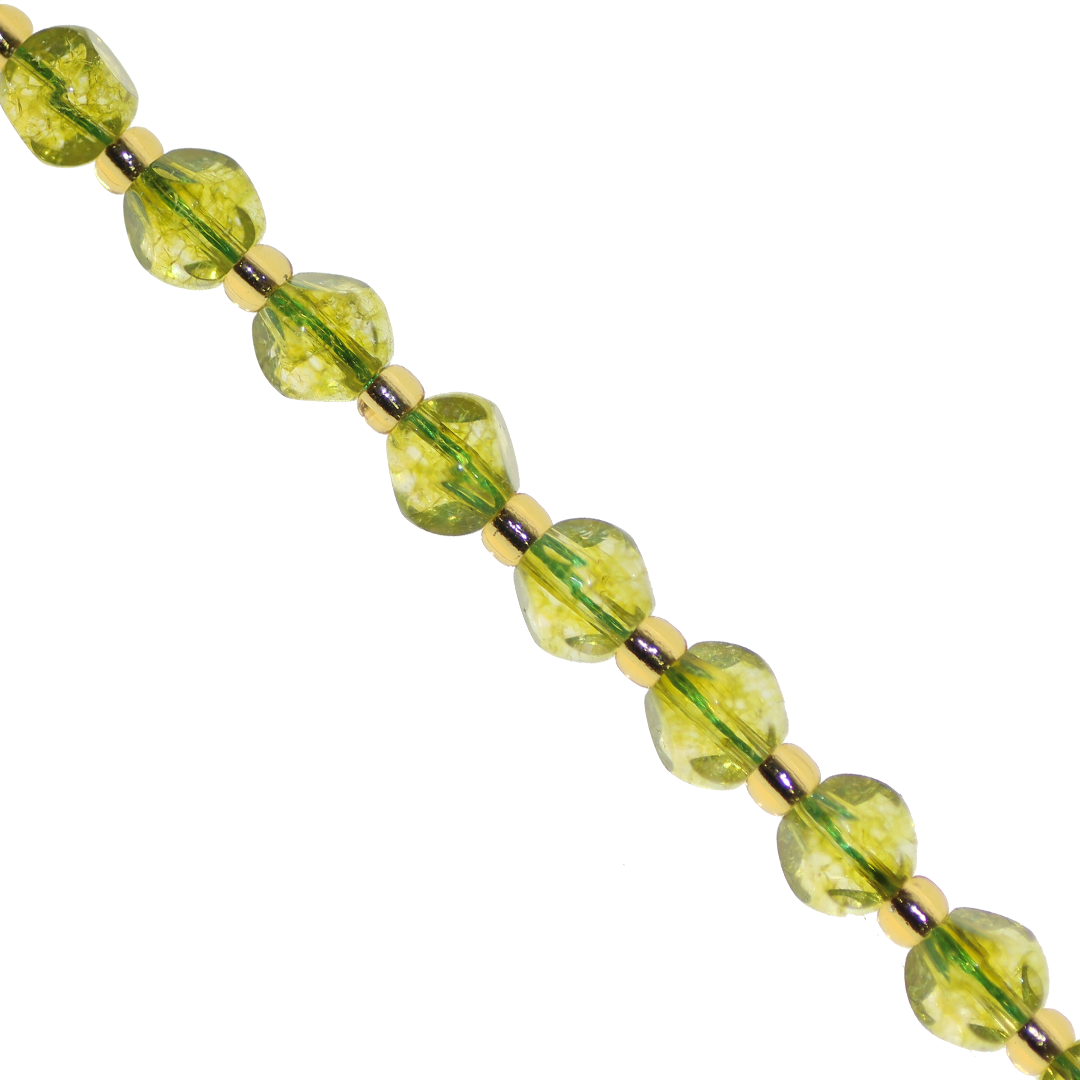 Dice Gemstones with Gold Spacer Bead, 6mm, Available in Various Gemstones