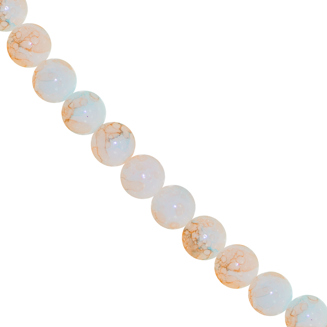 Marble Style Glass Beads, Opaque, 8mm, Approx 90 pcs per strand, Available in Multiple Colours